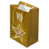 Gouden Star print VIP geschenktas medium Medium Cadeauzakje (Voorkant Gekanteld)