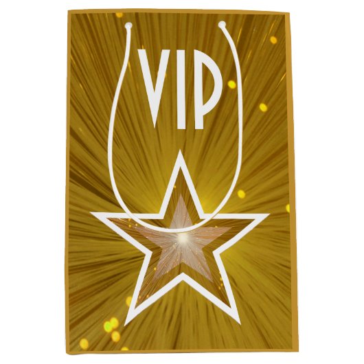 Gouden Star print VIP geschenktas medium Medium Cadeauzakje (Voorkant)