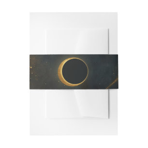 Gouden Stardust Eclipse Hemelhoog Huwelijk Uitnodigingen Wikkel