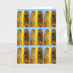 Gouden staven kunst feestdagen kaart