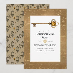 Gouden Steampunk Housewarming Feest Kaart