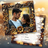 Gouden Steampunk Persoonlijke Trouw-RSVP Save The Date