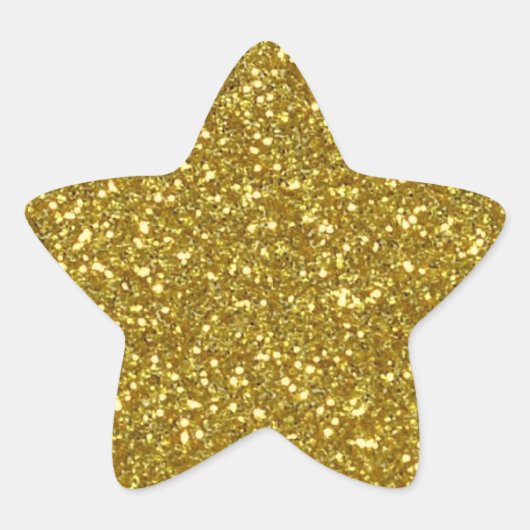 Gouden ster in Gouden Glitter Textuur Ster Sticker (Voorkant)