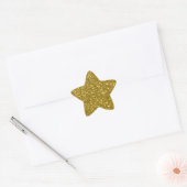 Gouden ster in Gouden Glitter Textuur Sticker (Envelop)