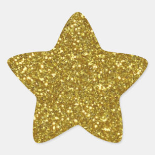 Gouden ster in Gouden Glitter Textuur Sticker
