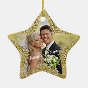 Gouden Ster met Foto Trouw Favoriet Ornament