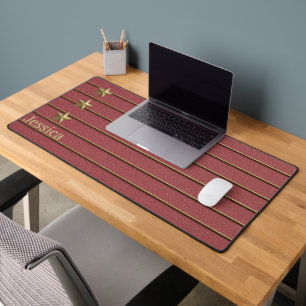 Gouden ster op Roos Roze Desk Mat