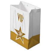 Gouden Ster print VIP goud wit medium Medium Cadeauzakje (Voorkant Gekanteld)