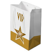 Gouden Ster print VIP goud wit medium Medium Cadeauzakje (Achterkant Gekanteld)