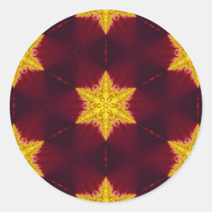 Gouden Ster Ronde Sticker
