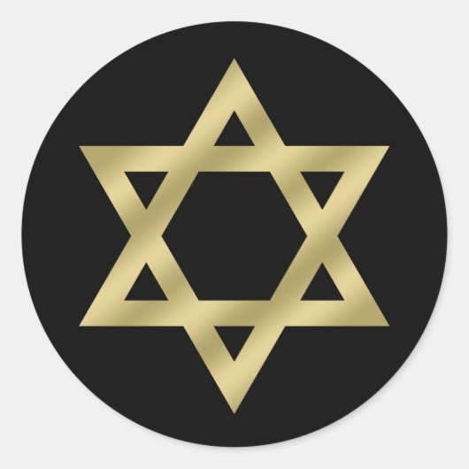 Gouden ster van David Black Ronde Sticker (Voorkant)