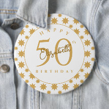 Gouden sterren 50e verjaardag aangepaste naam