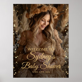 Gouden sterren baby shower foto welkomstbord poster