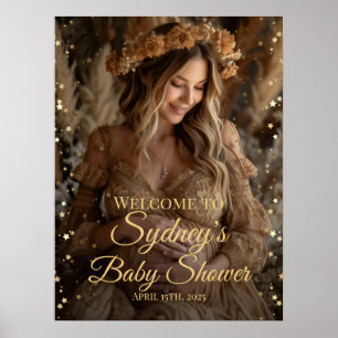 Gouden sterren baby shower foto welkomstbord poster