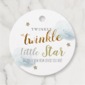 Gouden sterren en blauwe wolken, geb. bedankjes labels (Voorkant)