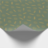 Gouden sterren en boombrunches cadeaupapier (Hoek)