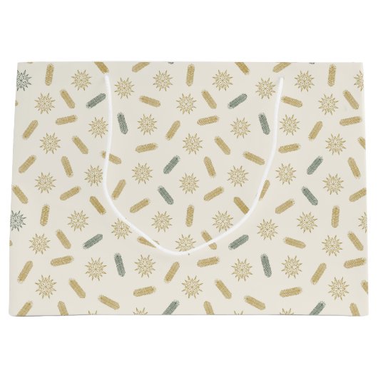 Gouden sterren en boombrunches groot cadeauzakje (Voorkant)