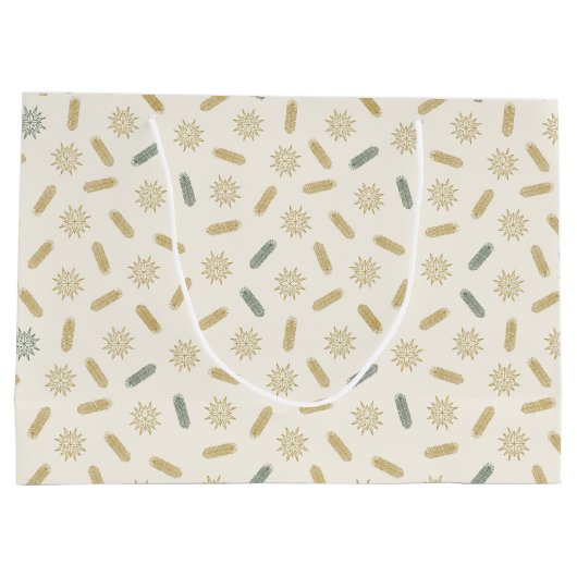 Gouden sterren en boombrunches groot cadeauzakje (Achterkant)