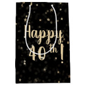 Gouden sterren en Stippen 40e verjaardag Medium Gi Medium Cadeauzakje (Voorkant)