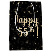 Gouden Sterren en Stippen 55e Verjaardag Medium Gi Medium Cadeauzakje (Voorkant)