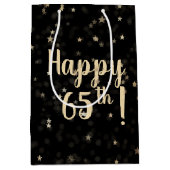 Gouden sterren en Stippen 65e verjaardag Medium Gi Medium Cadeauzakje (Voorkant)