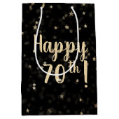 Gouden sterren en Stippen 70e verjaardag Medium Gi Medium Cadeauzakje (Voorkant)