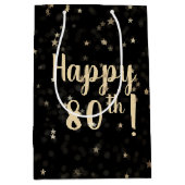 Gouden Sterren en Stippen 80e Verjaardag Medium Gi Medium Cadeauzakje (Voorkant)