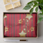 Gouden sterren en Stripes Kerst Tissuepapier (Geschenk)