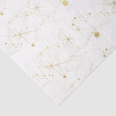Gouden Sterren Hemelse Lichamen Witte Kerstmis Tissuepapier (Detail)