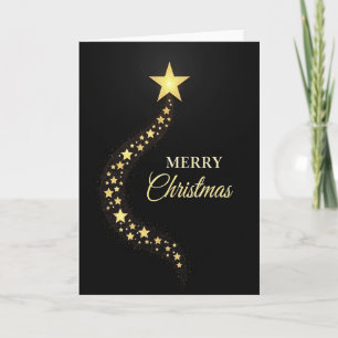 Gouden Sterren Kerstkaart Kaart