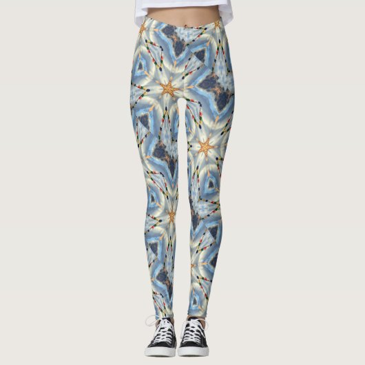 gouden sterren kosmische draak leggings (Voorkant)