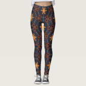 Gouden sterren met blauwe achtergrond leggings (Voorkant)