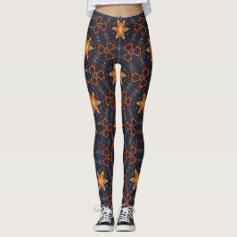 Gouden sterren met blauwe achtergrond leggings