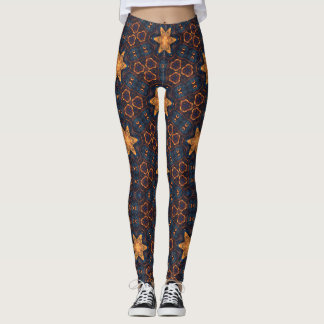 Gouden sterren met blauwe achtergrond leggings