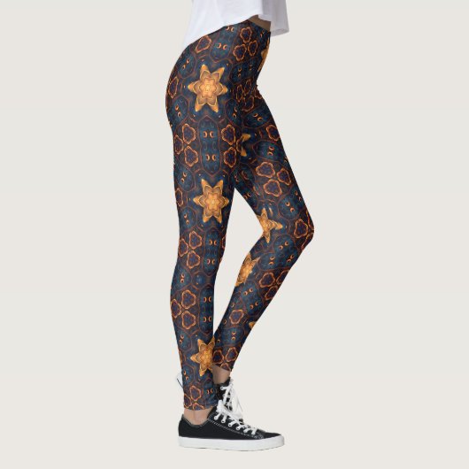 Gouden sterren met blauwe achtergrond leggings (Rechts)