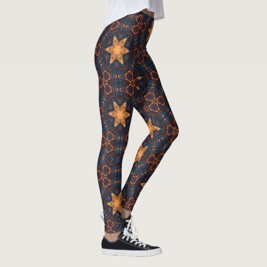 Gouden sterren met blauwe achtergrond leggings (Rechts)