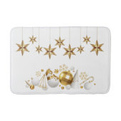 Gouden Sterren met Gouden en Witte Kerstversiering Badmat (Voorkant)