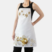 Gouden Sterren met Gouden en Witte Kerstversiering Schort (Insitu)