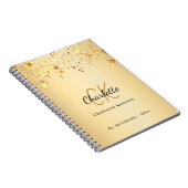 Gouden sterren naam monogram notitieboek (Rechterzijde)