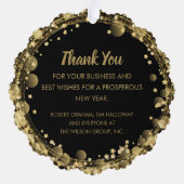 Gouden sterren op Black Business Bedankt Ornament Kaart (Achterkant)