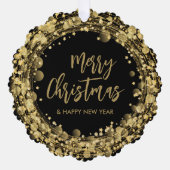 Gouden sterren op Black Business Bedankt Ornament Kaart (Voorkant)