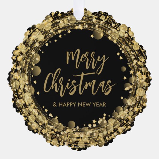 Gouden sterren op Black Business Bedankt Ornament Kaart (Voorkant)