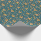 Gouden sterren op Blue Night Sky Pattern Elegant Cadeaupapier (Hoek)