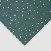 Gouden sterren op Green Sky Kerstmis Tissuepapier (Detail)
