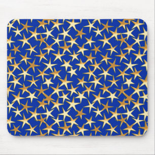 gouden sterren op kobalt blauw muismat