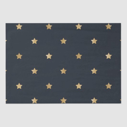 Gouden sterren op Midnight Black Tissuepapier (Voorkant)