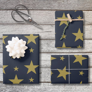 Gouden sterren op Navy Blue - Elegant en tijdloos Inpakpapier Vel