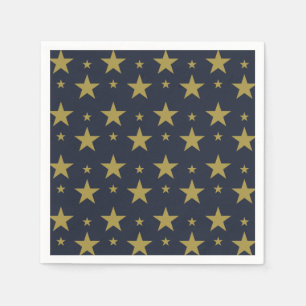Gouden sterren op Navy Blue - Elegant en tijdloos Servet