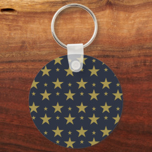 Gouden sterren op Navy Blue - Elegant en tijdloos Sleutelhanger