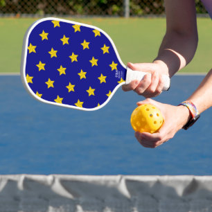 Gouden sterren patroon, marineblauw, exclusief pickleball paddle